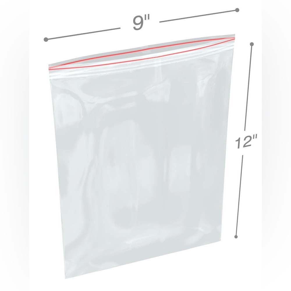 Clear 9x12 Resealable Plastic Bags-Set of 15